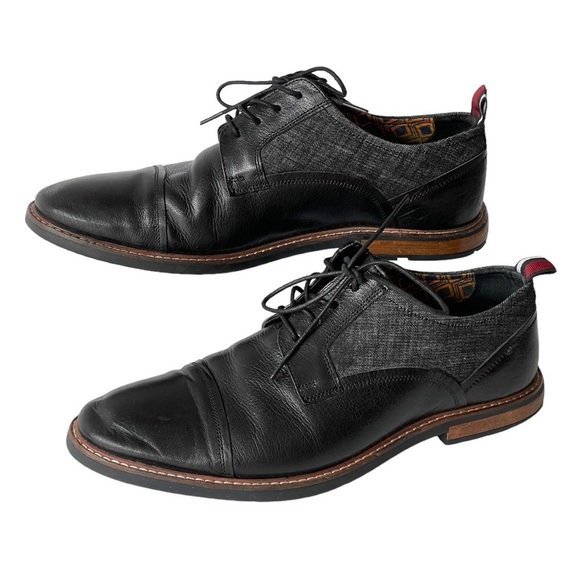 Ben Sherman Men\'s Black Leather Birk Cap Toe Oxford Casual Dress Shoes, Sz 10.5M main image 5